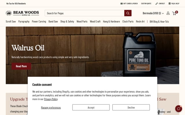 Screenshot of bearwood.com