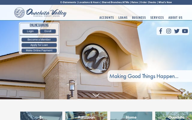 Screenshot of ouachitavalleyfcu.org