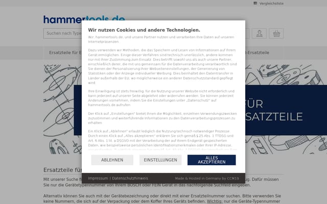 Screenshot of hammertools.de