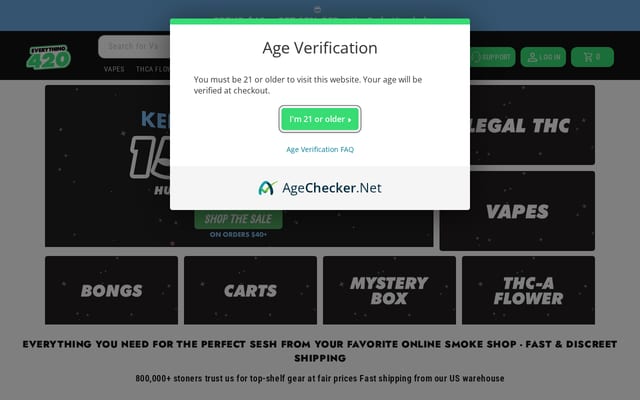 Screenshot of everythingfor420.com