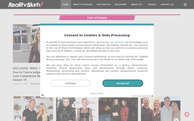Screenshot of realityblurb.com