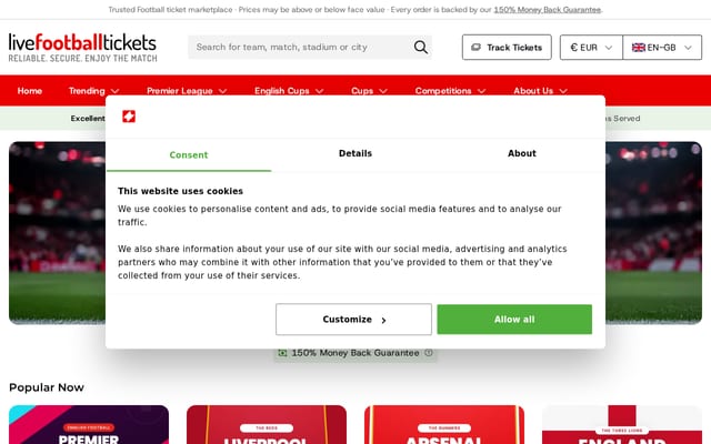Screenshot of livefootballtickets.com