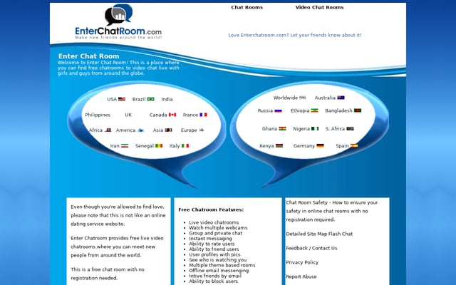 Screenshot of enterchatroom.com