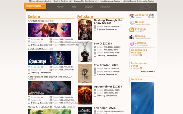 Screenshot of argenteam.net