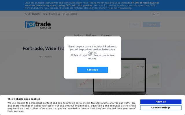 Screenshot of fortrade.com