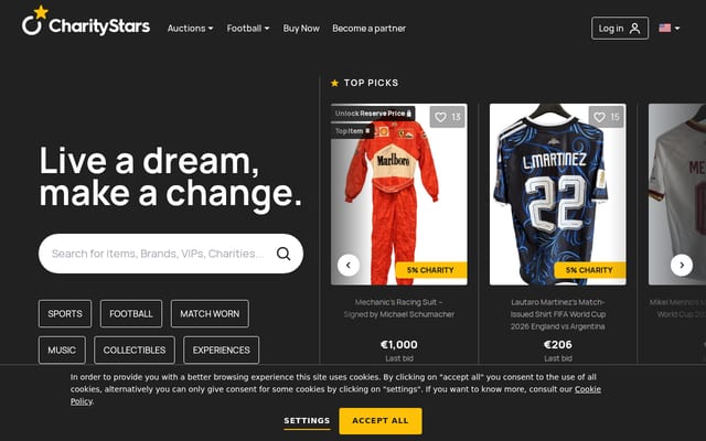 Screenshot of charitystars.com