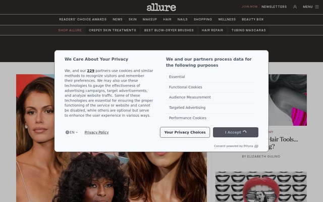 Screenshot of allure.com
