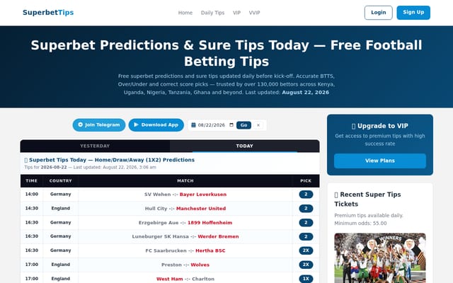 Screenshot of superbettips.com