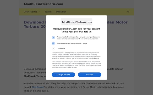 Screenshot of modbussidterbaru.com