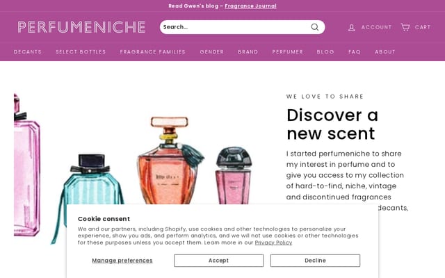 Screenshot of perfumeniche.com