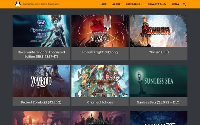 Screenshot of freelinuxpcgames.com