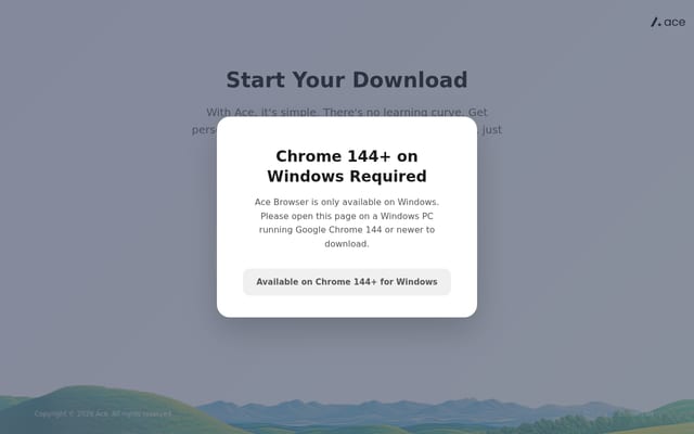 Screenshot of acebrowser.ai
