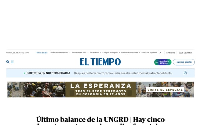 Screenshot of eltiempo.com