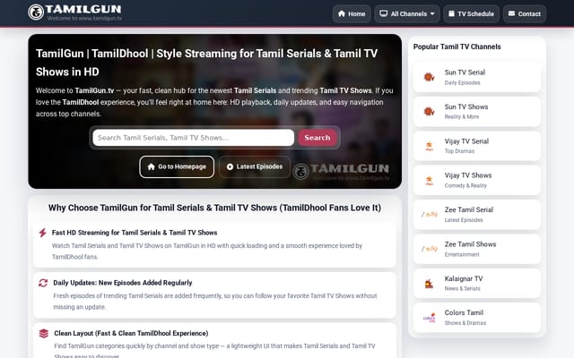 Screenshot of tamilgun.tv