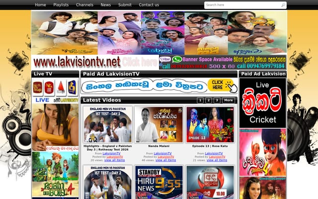 Screenshot of lakvisiontv.net
