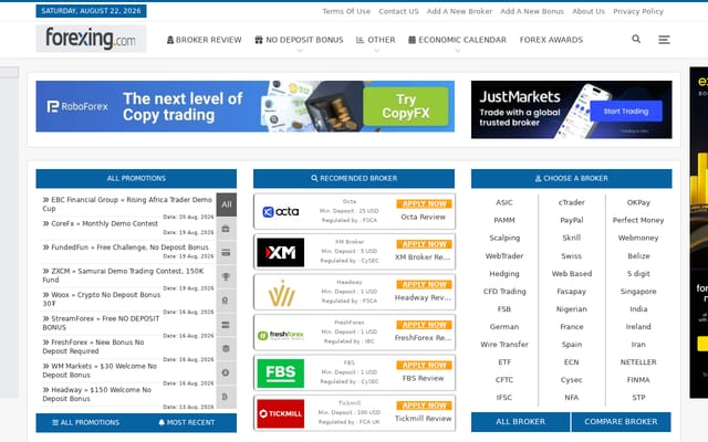 Screenshot of forexing.com