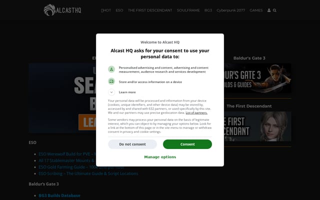 Screenshot of alcasthq.com