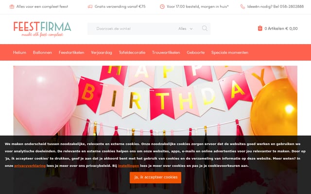 Screenshot of feestfirma.nl
