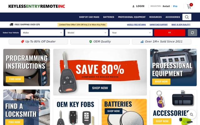 Screenshot of keylessentryremotefob.com