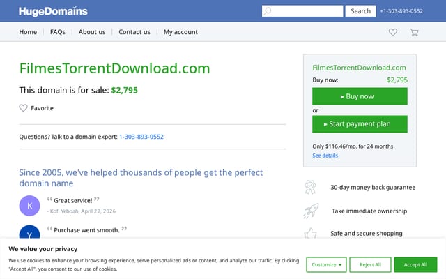 Screenshot of filmestorrentdownload.com