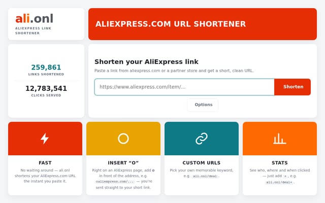 Screenshot of ali.onl