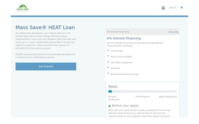 Screenshot of myheatloan.com