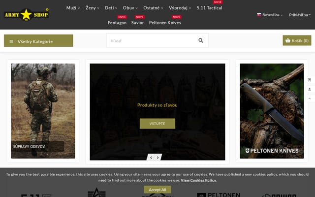 Screenshot of armyshop.sk