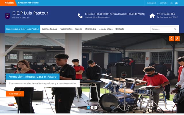 Screenshot of cepluispasteur.cl