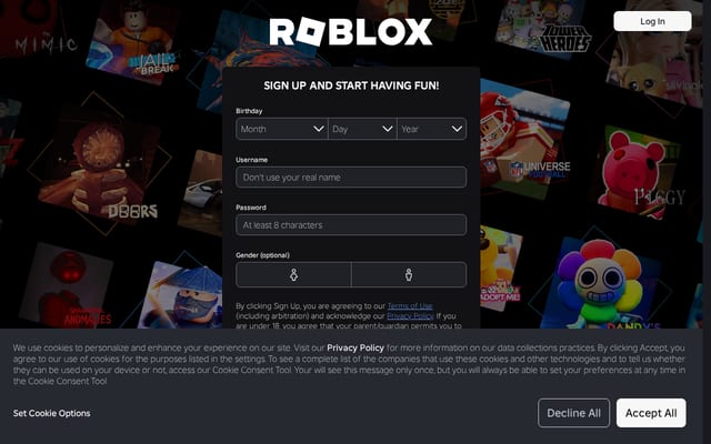 Screenshot of roblox.com