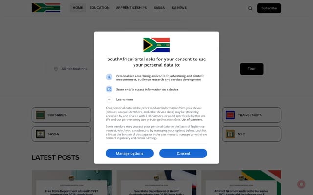 Screenshot of southafricaportal.com