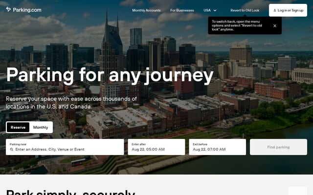Screenshot of parking.com