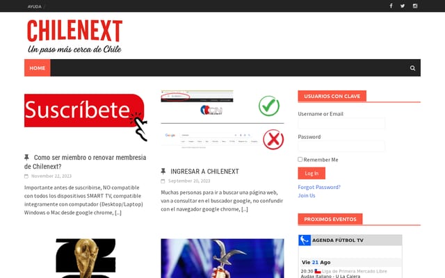 Screenshot of chilenext.tv