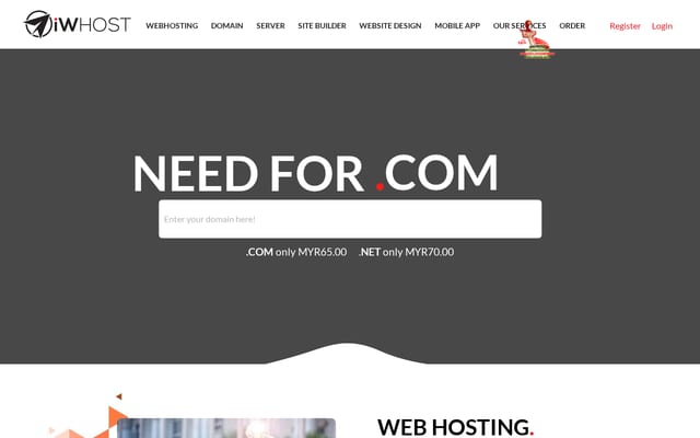 Screenshot of iwhost.com