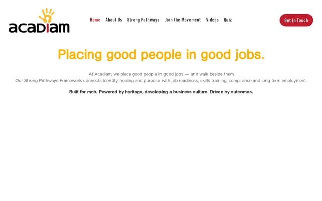 Screenshot of acadiam.com.au