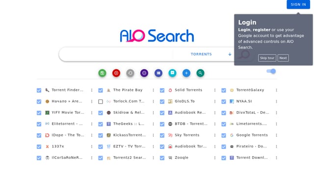 Screenshot of aiosearch.com