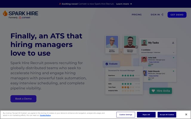 Screenshot of comeet.co
