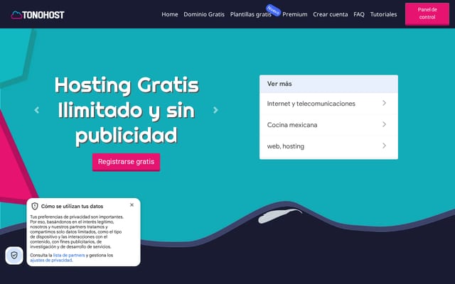 Screenshot of tonohost.com