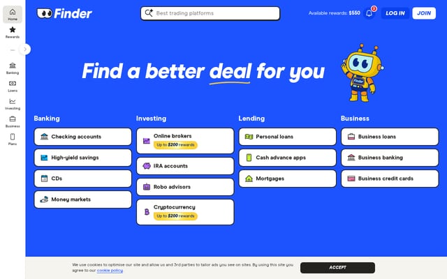 Screenshot of finder.com