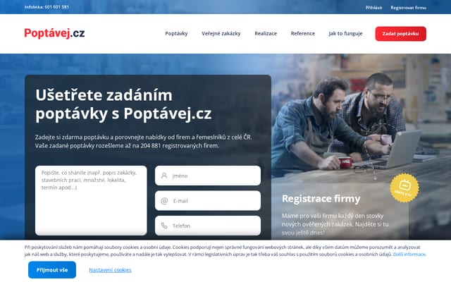 Screenshot of poptavej.cz