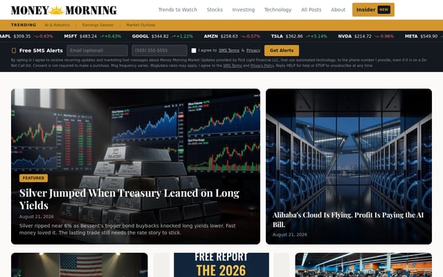 Screenshot of moneymorning.com