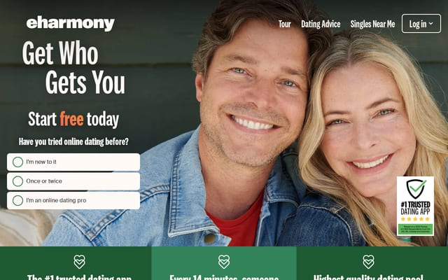 Screenshot of eharmony.com