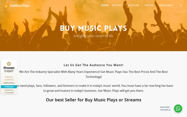 Screenshot of getmusicplays.com