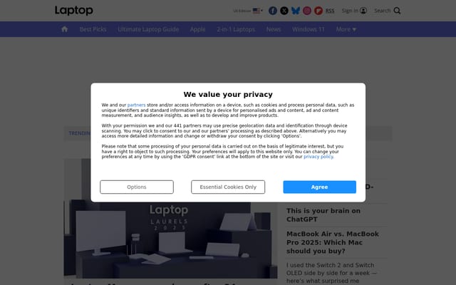 Screenshot of laptopmag.com