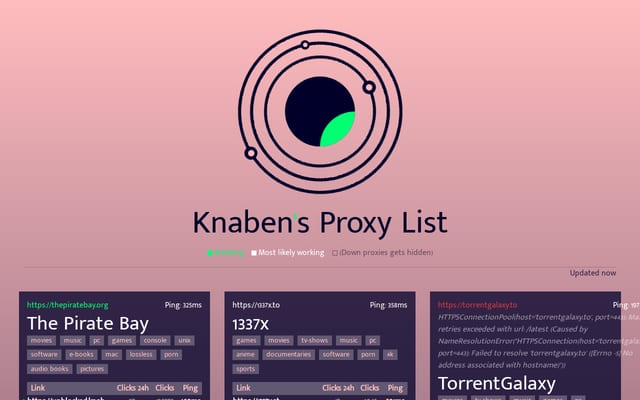 Screenshot of knaben.info