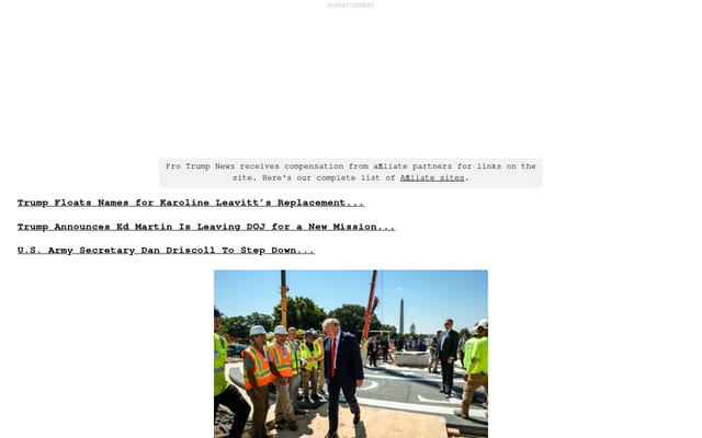 Screenshot of protrumpnews.com