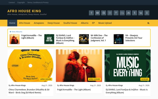 Screenshot of afrohouseking.com