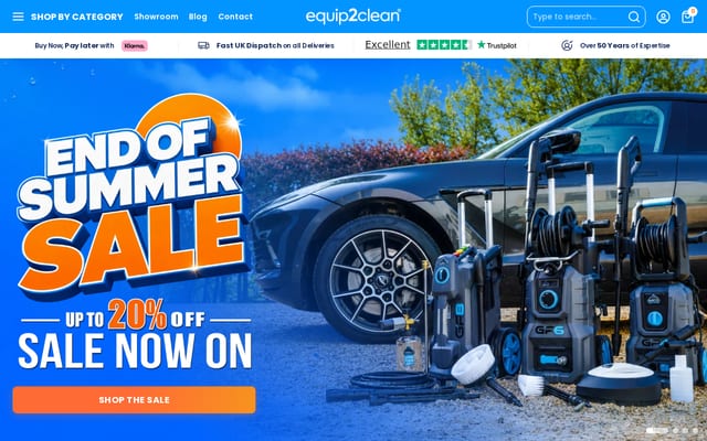 Screenshot of equip2clean.co.uk