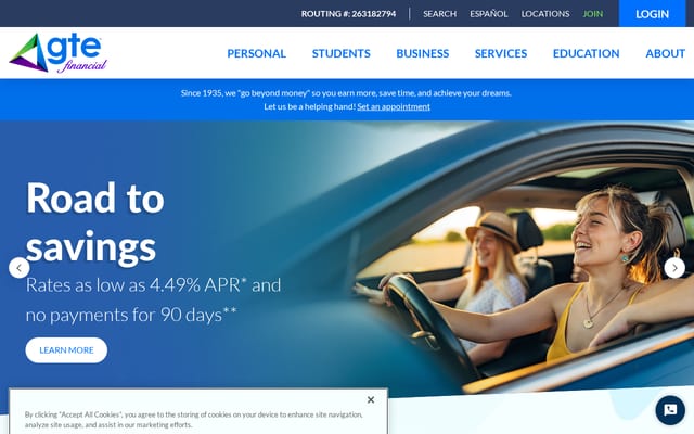 Screenshot of gtefinancial.org