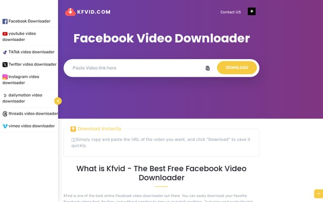 Screenshot of kfvid.com