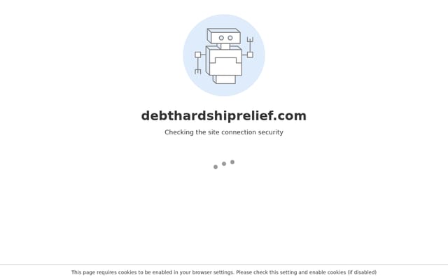 Screenshot of debthardshiprelief.com